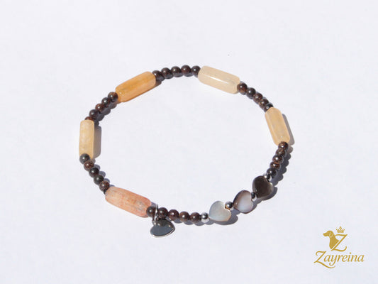 Bracelet avec cœurs en nacre