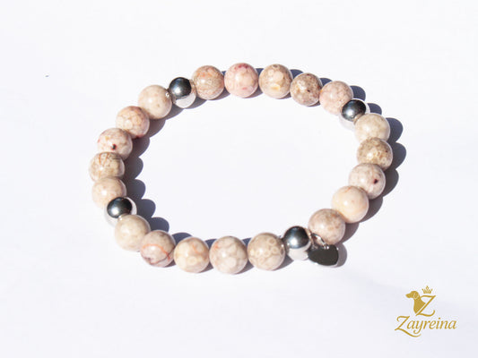 Bracelet en chrysanthème et acier