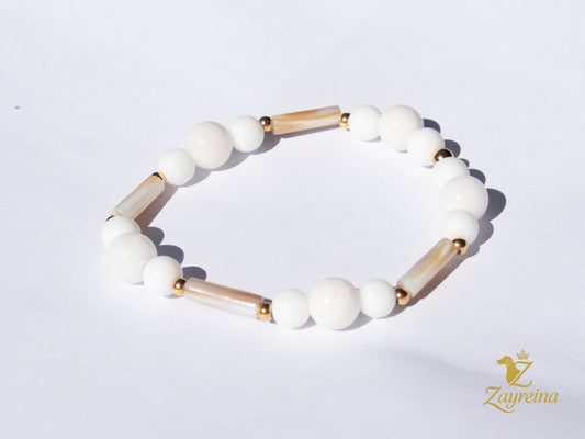 Bracelet en pierre blanche