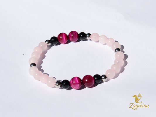 Bracelet en pierres roses